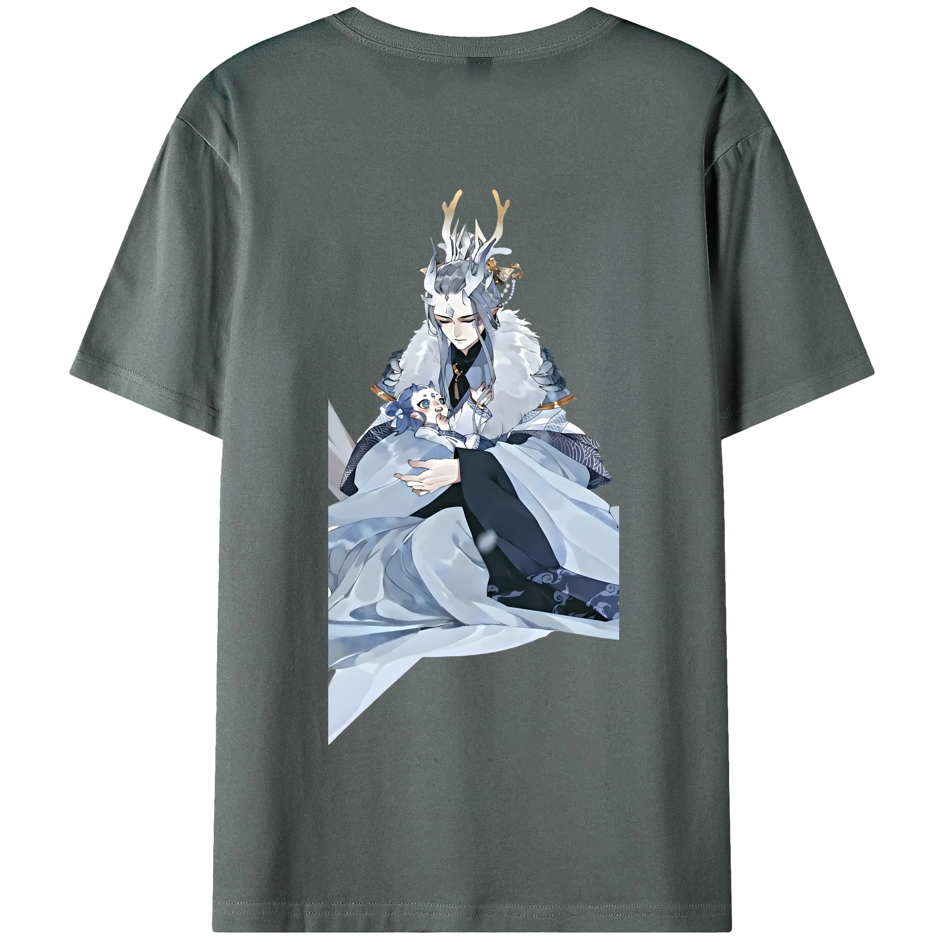 （画像用） Ne Zha 2 ナタ 魔童の大暴れ 綿100％半袖Tシャツ（背面プリント）